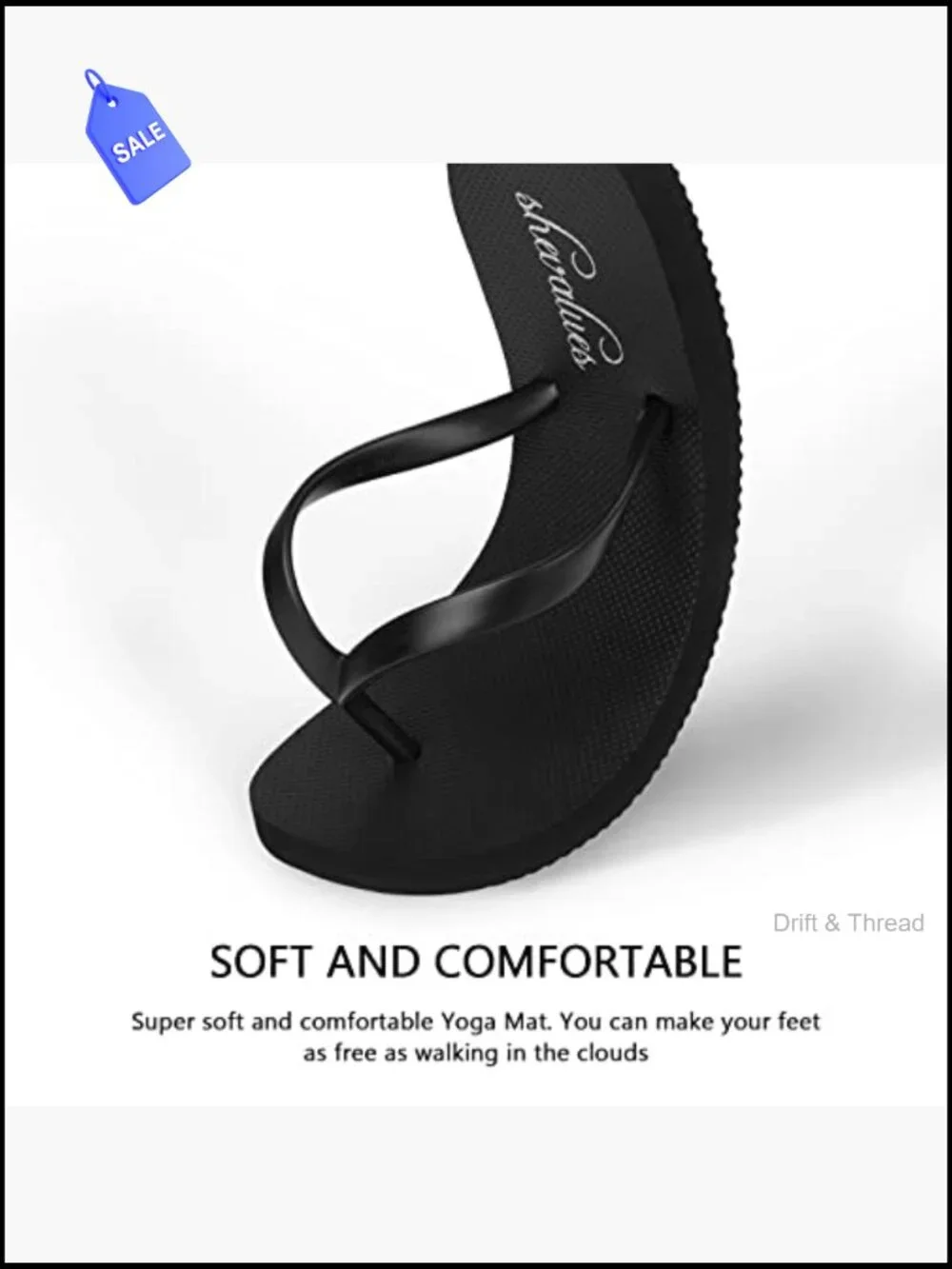 Slim Flip Flops Thong Sandals Women Beach Rubber Shower Shoes Non-Slip Yoga Mat